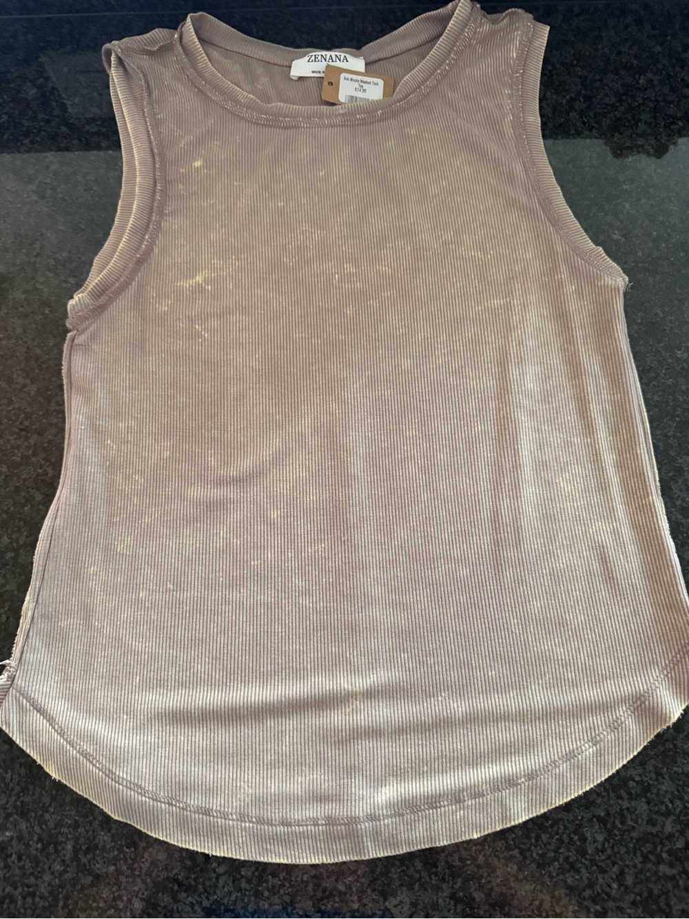Zenana Outfitters Ribbed Sleeveless Tank - Taupe
